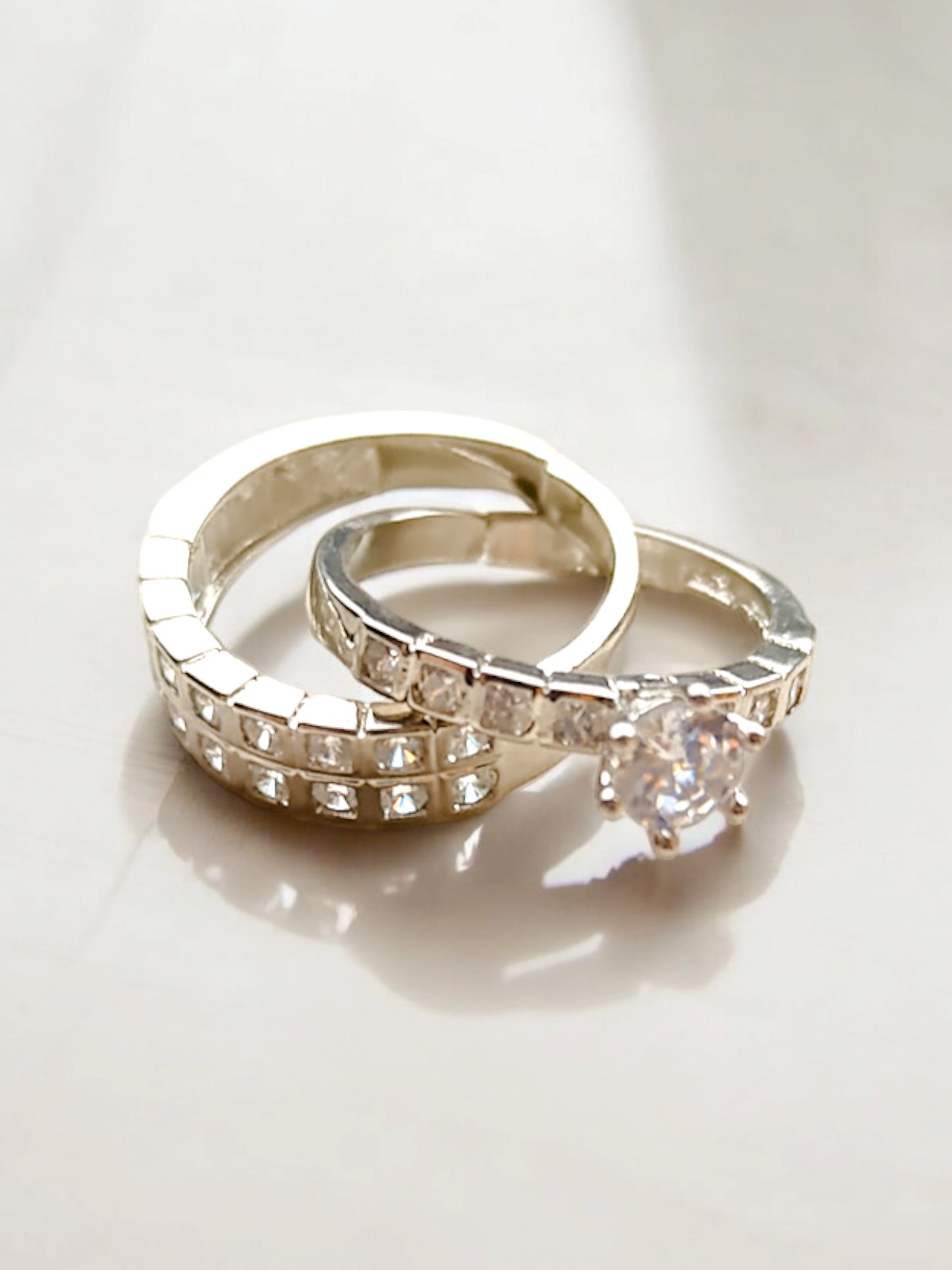 Radiant Love Diamond Duo Rings
