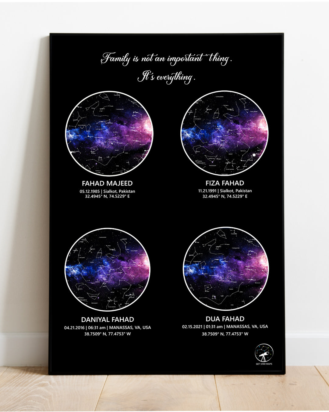 Cosmic Family Legacy 4 in 1 Star Map