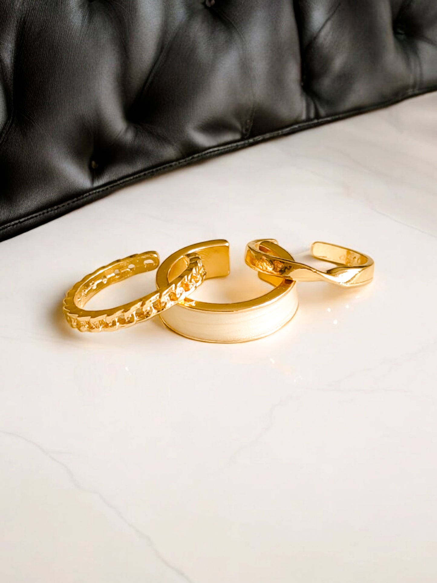 Power Of 3 Rose Gold Rings