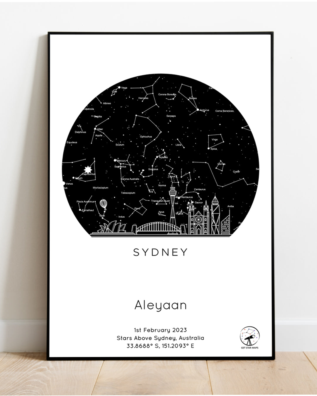 Sydney Skyline Star Map