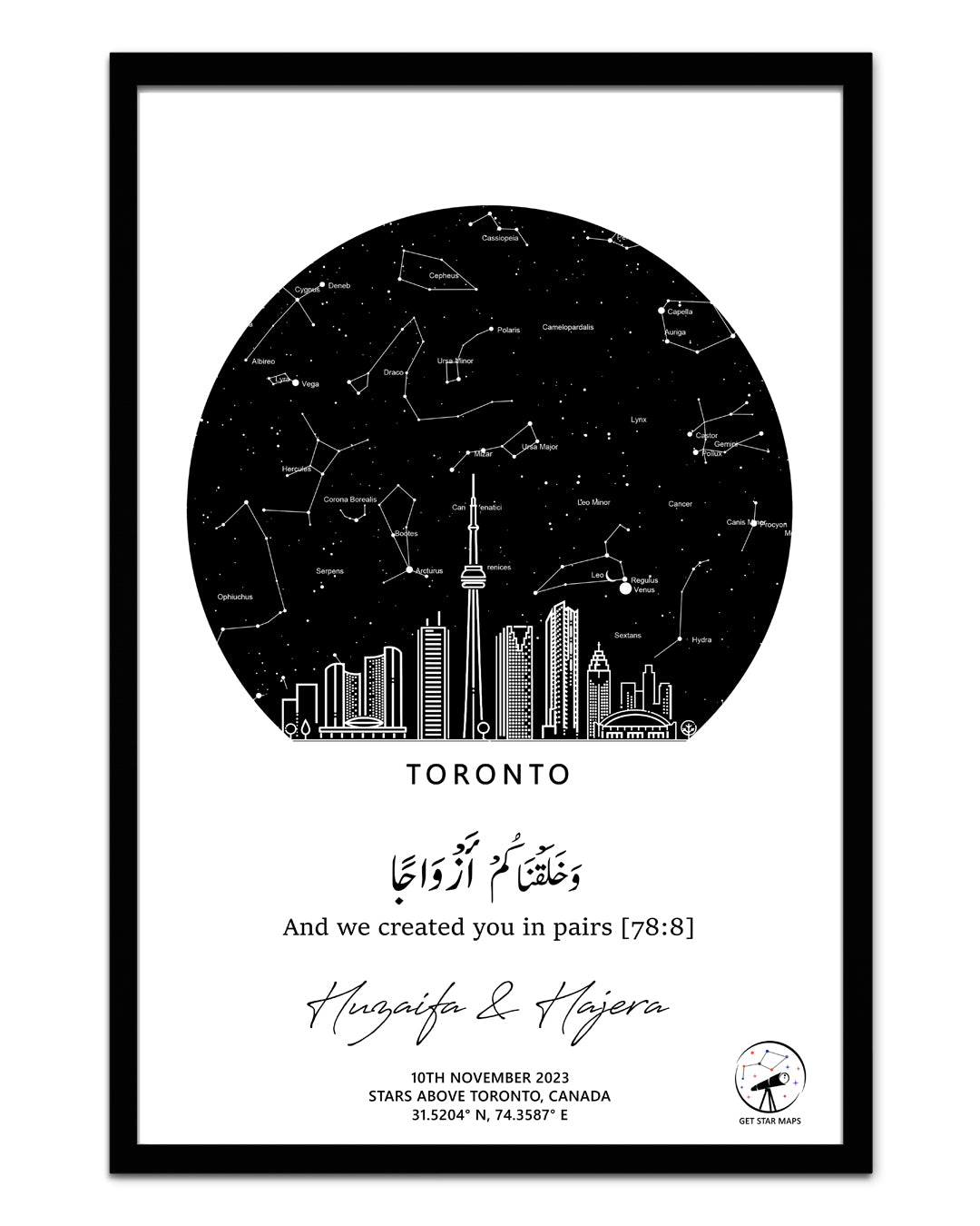 Toronto Skyline Star Map