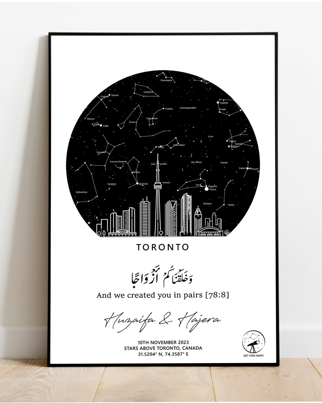 Toronto Skyline Star Map