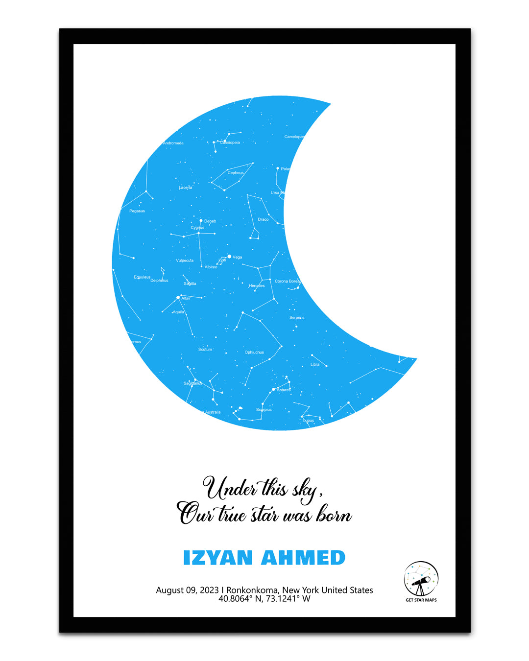 Crescent Shape Star Map