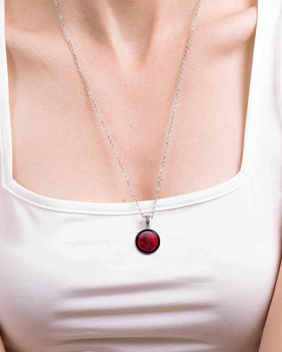 Lunar Eclipse Red Moon - Necklace