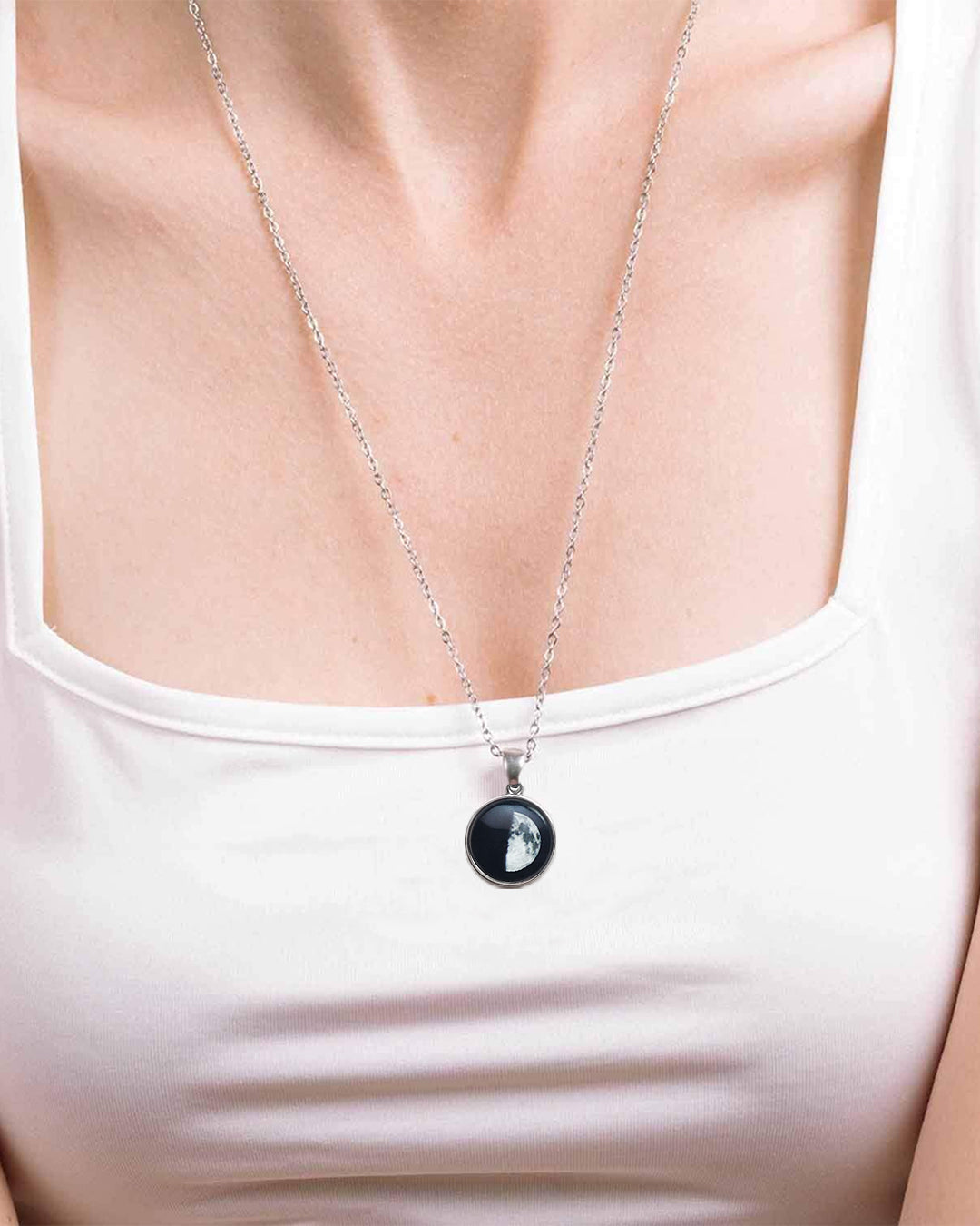 Waxing Quarter - Necklace