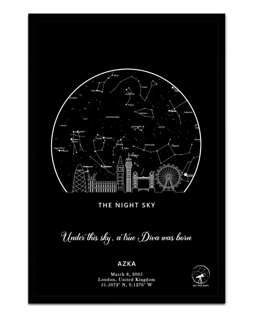 London Skyline Star Map