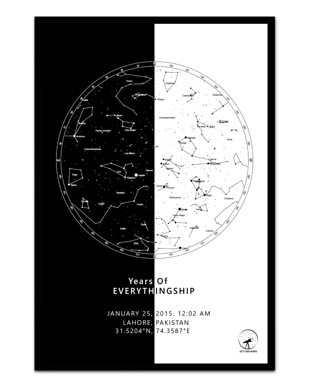 Half and Half Star Map