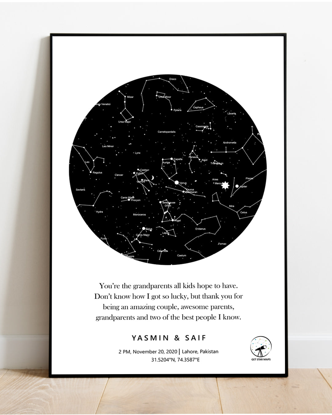 Classic White Star Map