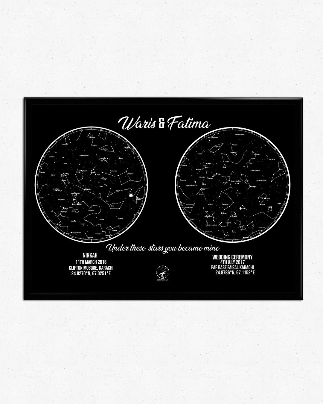 Classic Black 2 in 1 Star Map