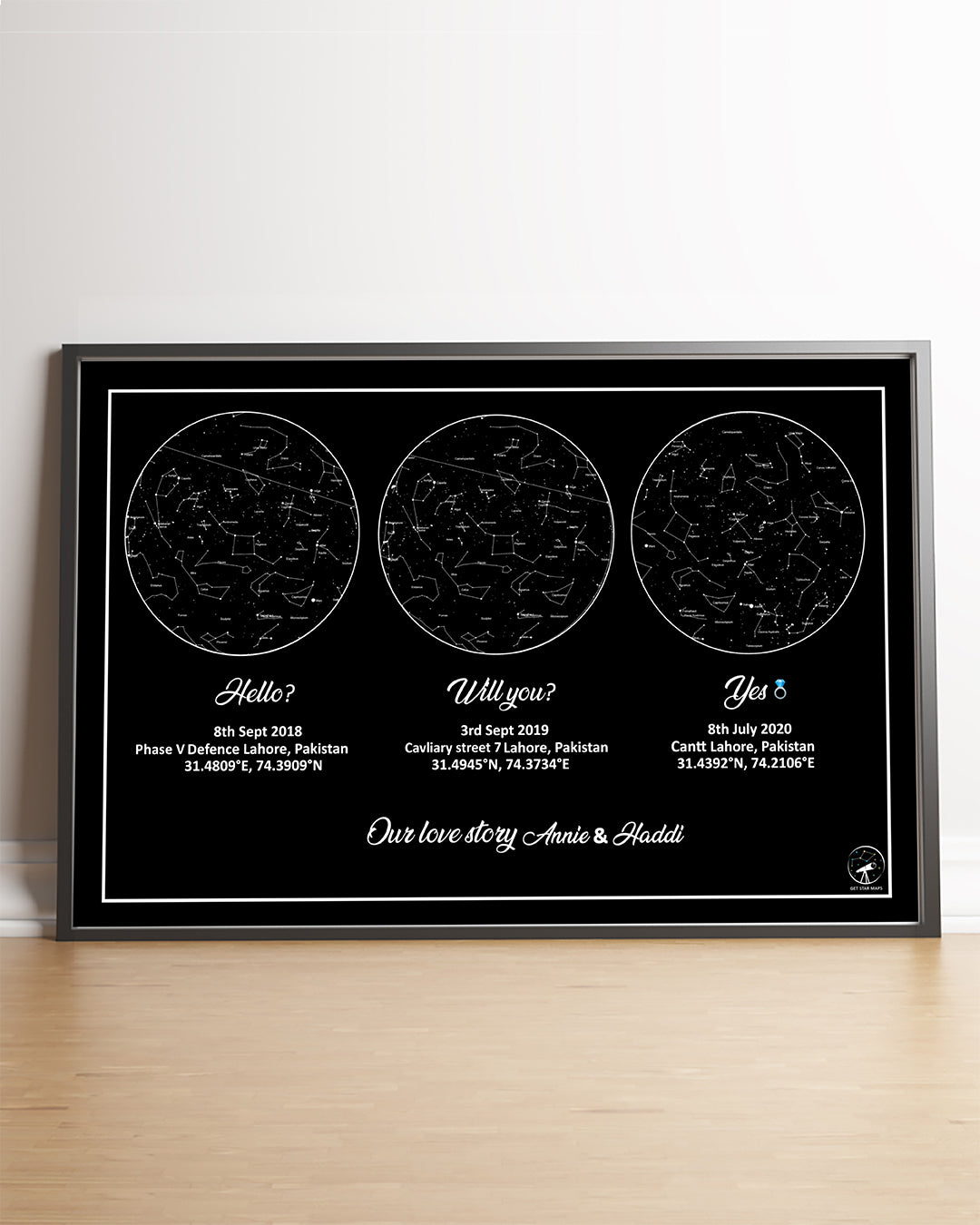 Classic Black 3 in 1 Star Map