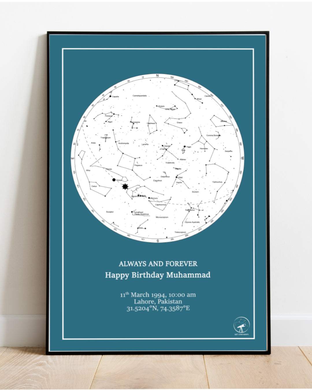Classic Blue Star Map