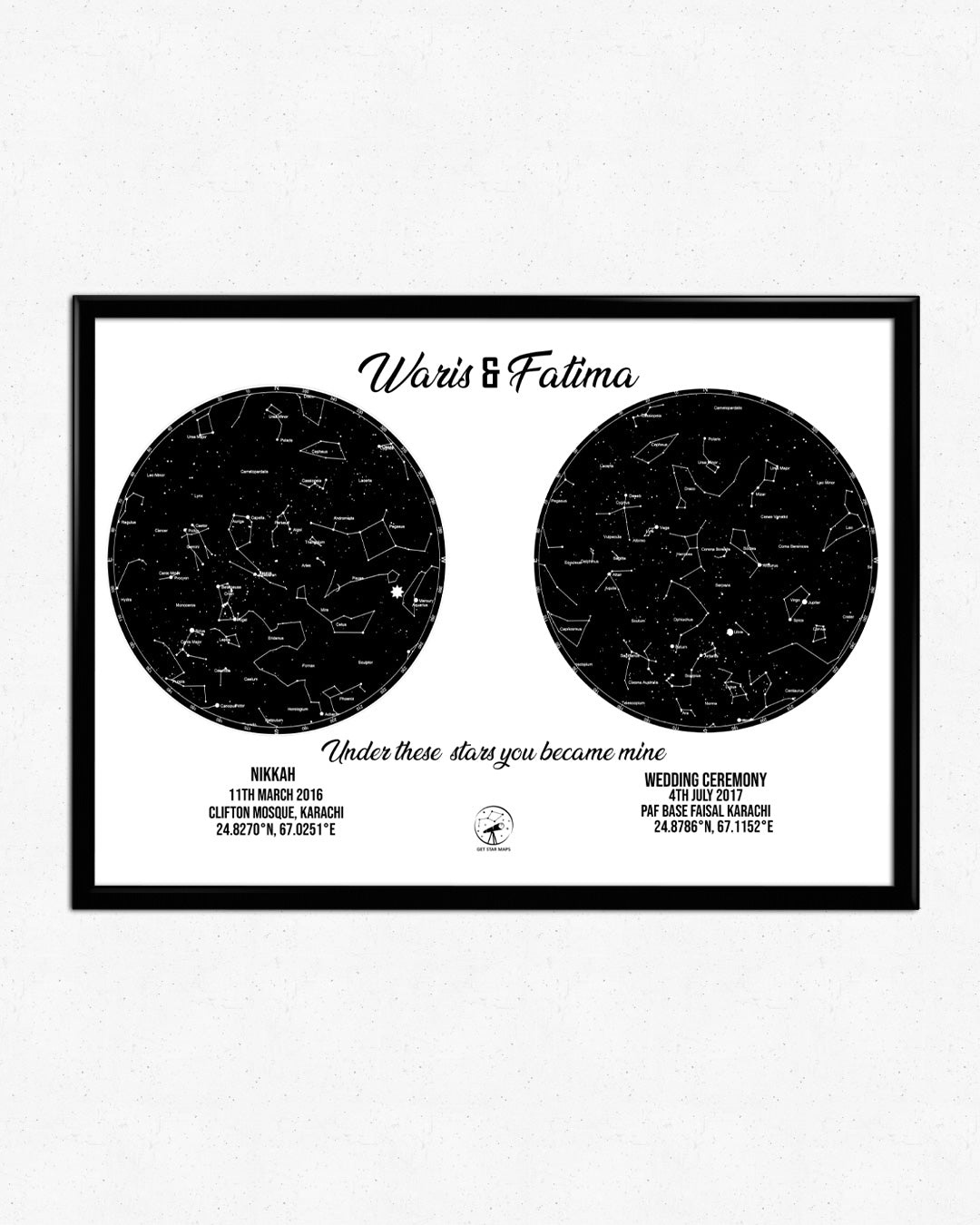 Classic White 2 in 1 Star Map