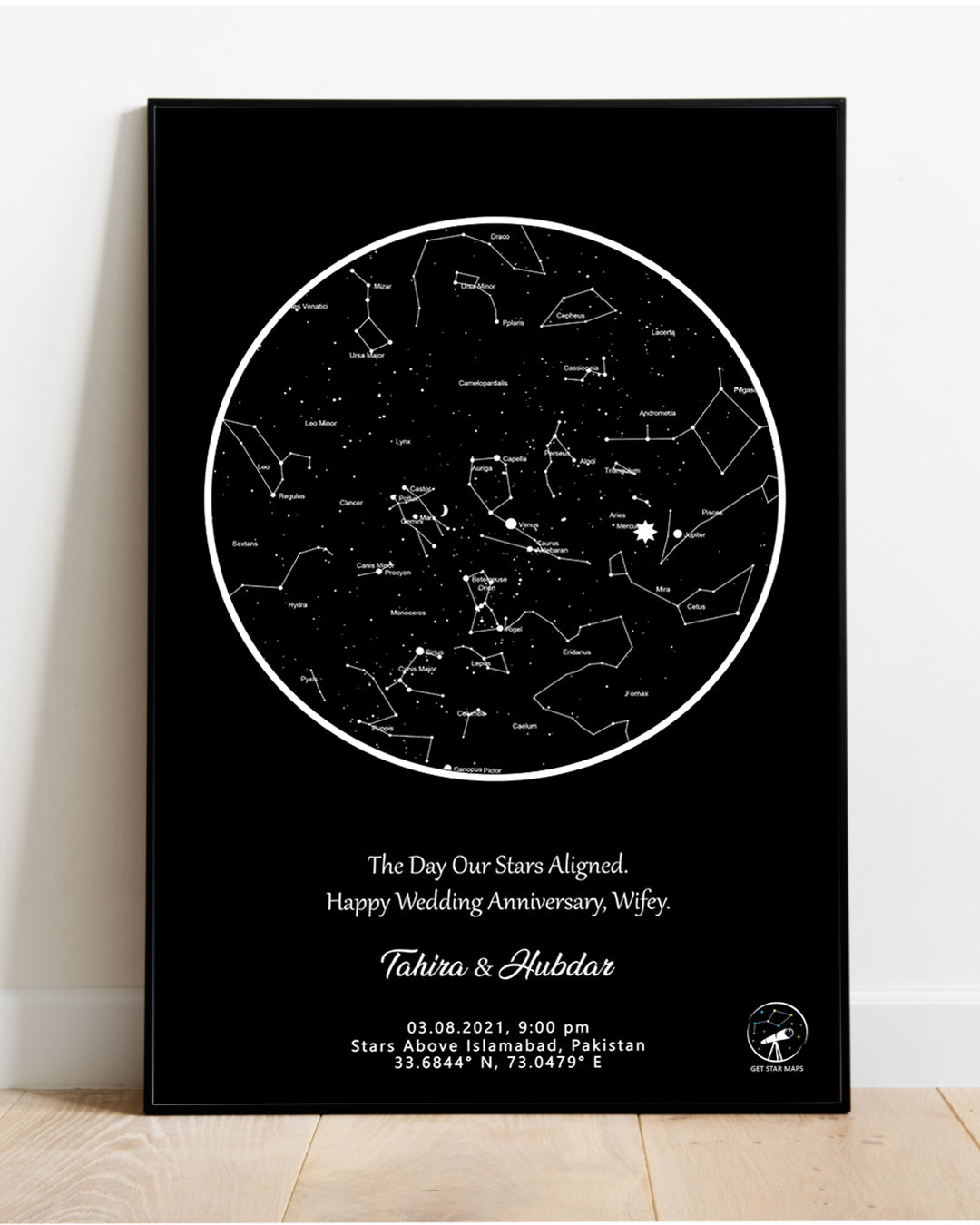 Classic Black Star Map