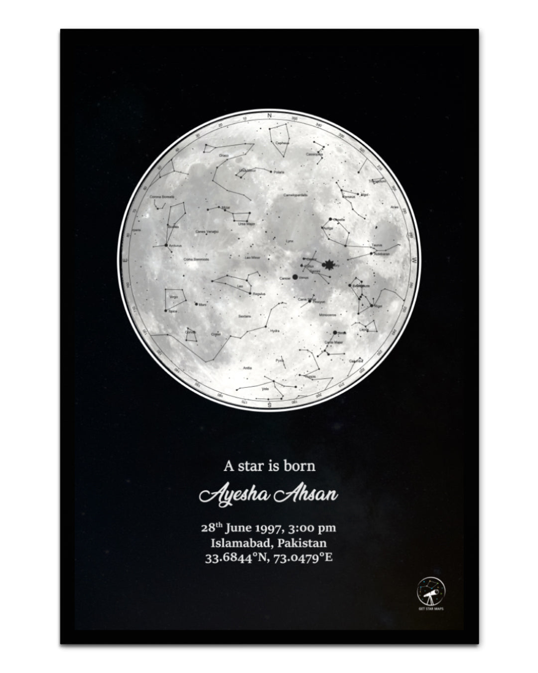 Full Moon Star Map