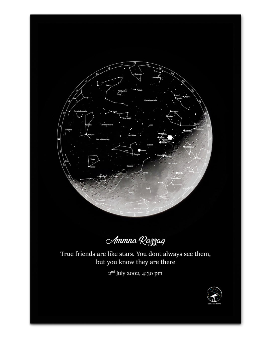 Half Moon Star Map