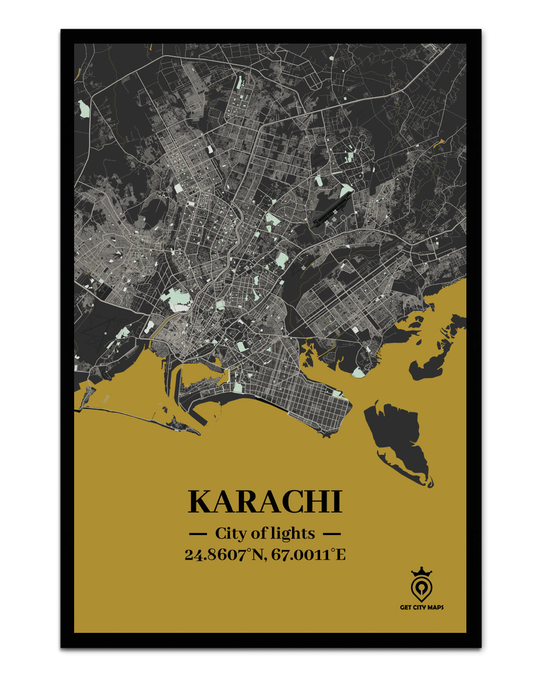 Karachi in Gold - City Map