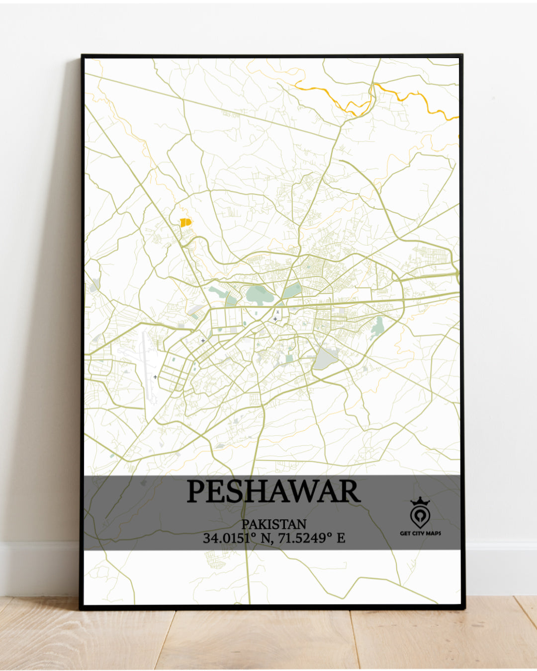 Peshawar (White) - City Map