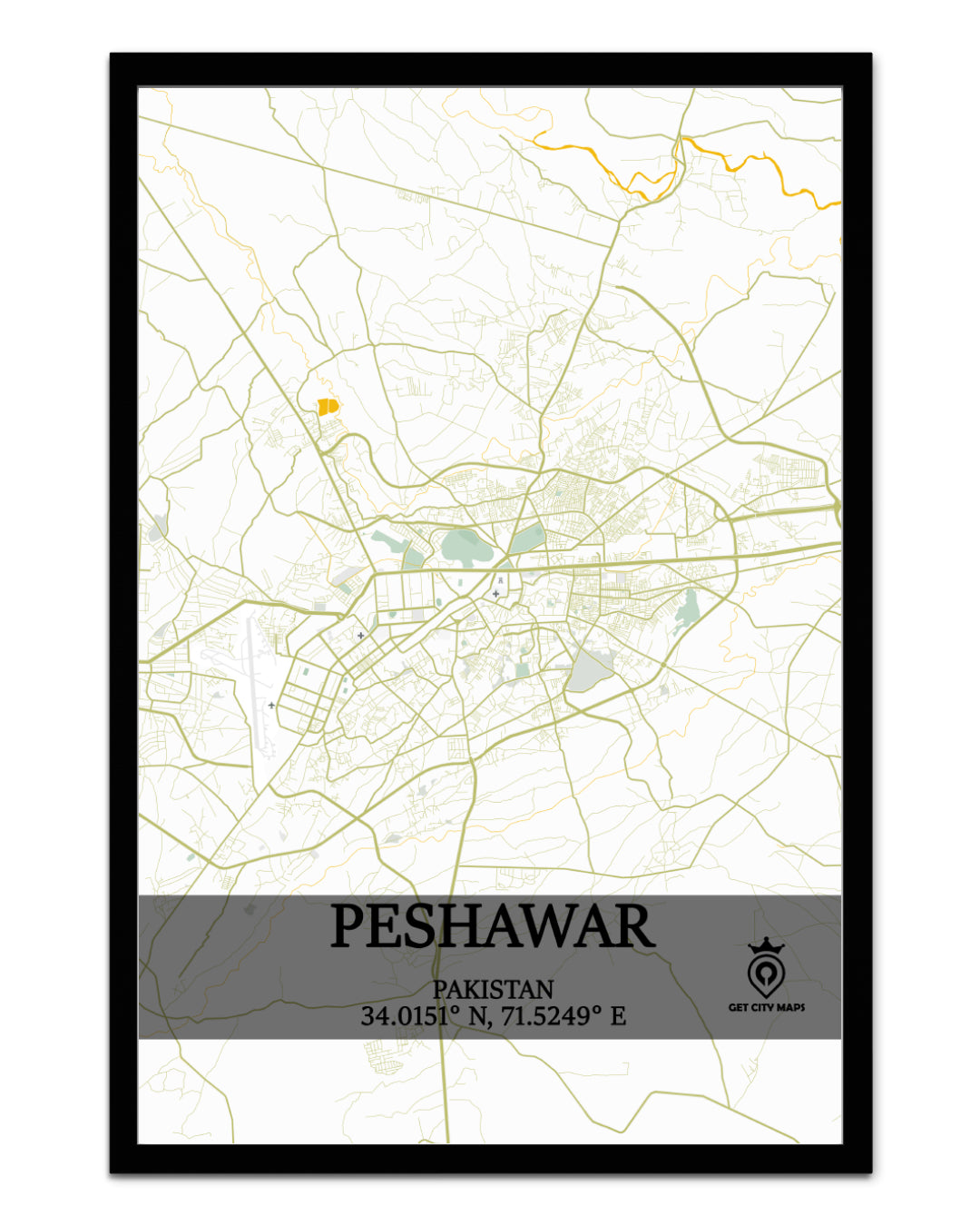 Peshawar (White) - City Map