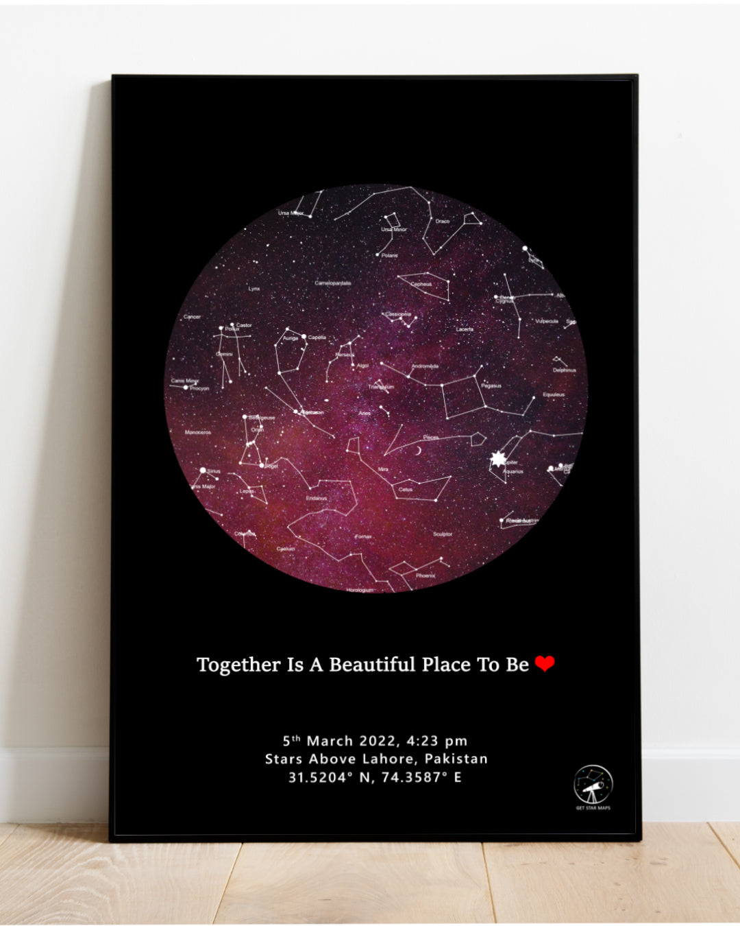 Pink Galaxy Star Map