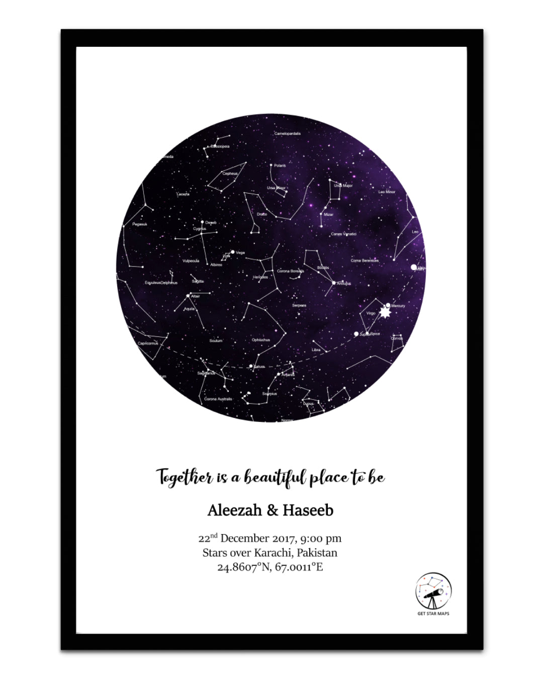 Purple Galaxy Star Map