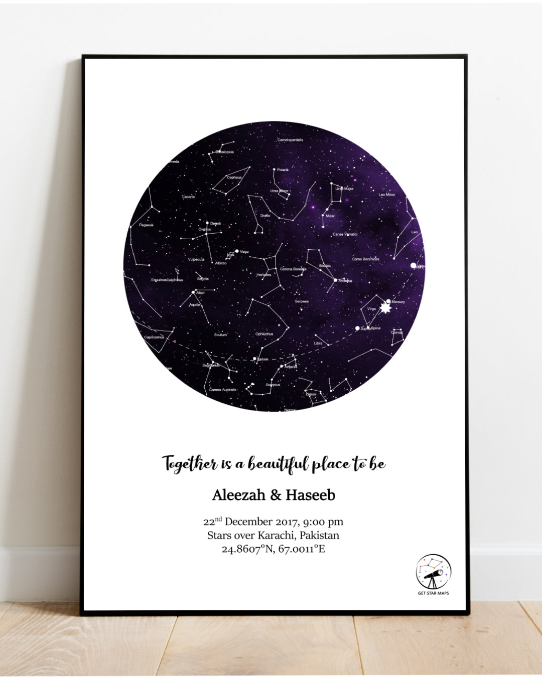 Purple Galaxy Star Map