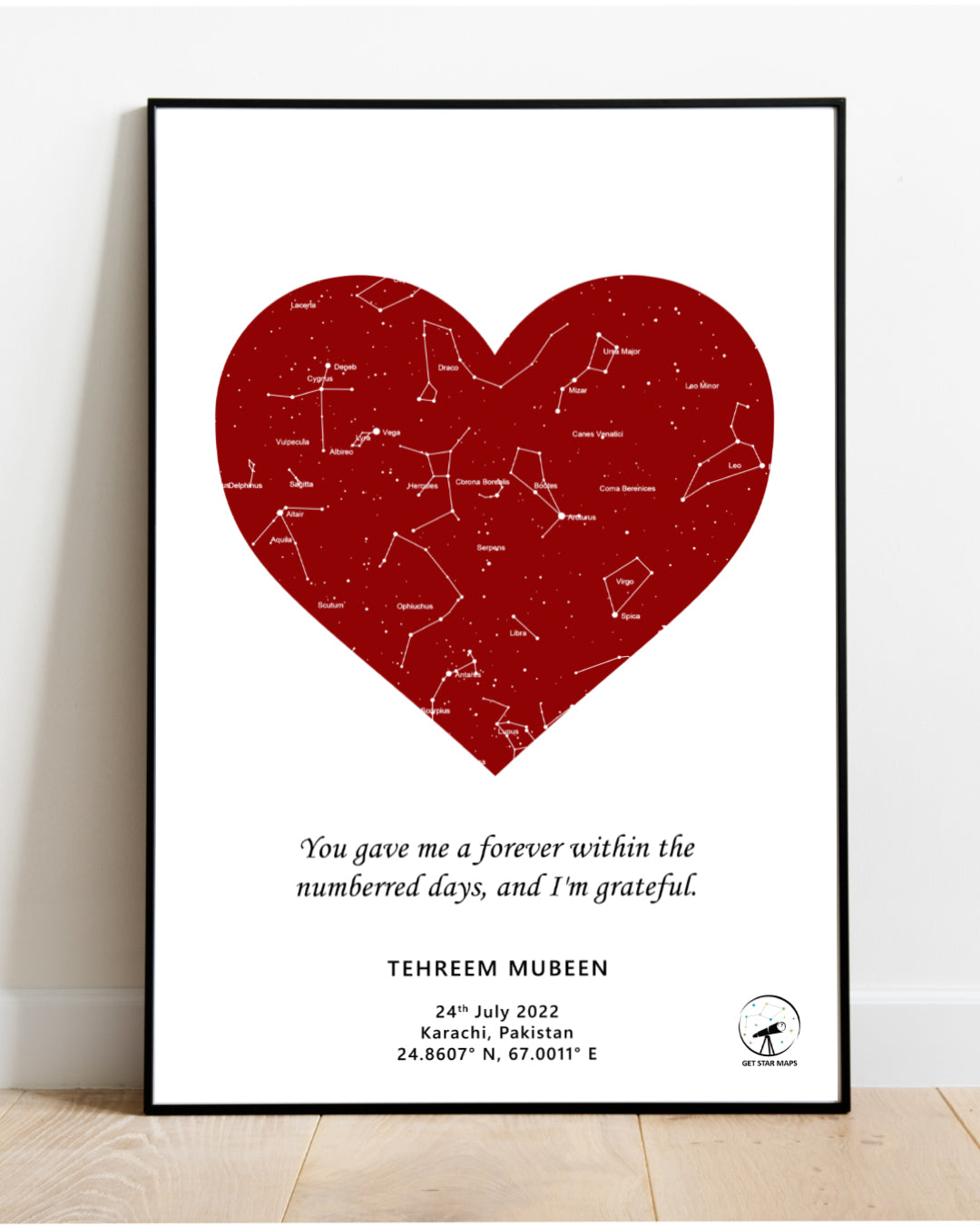 Heart in Red Star Map