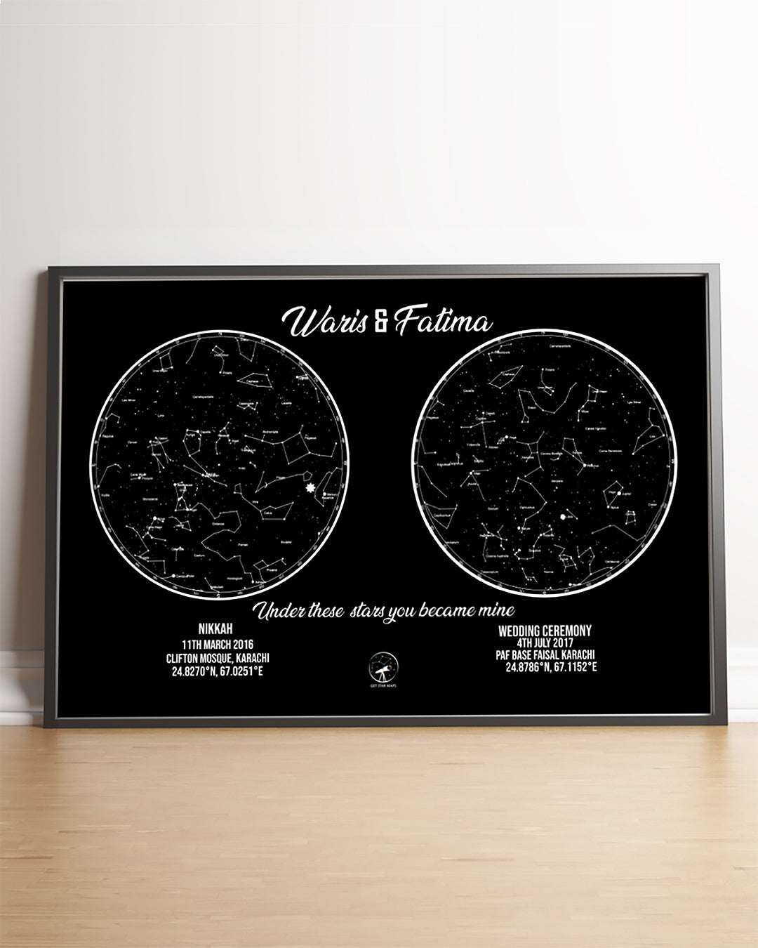 Classic Black 2 in 1 Star Map