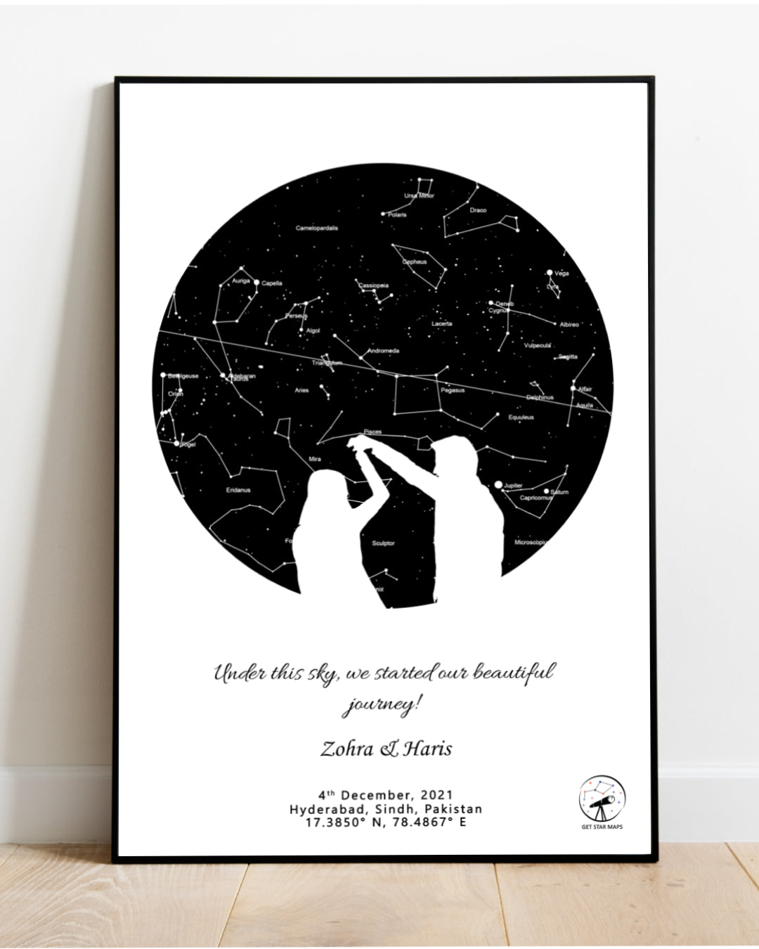 Couple Silhouette Star Map