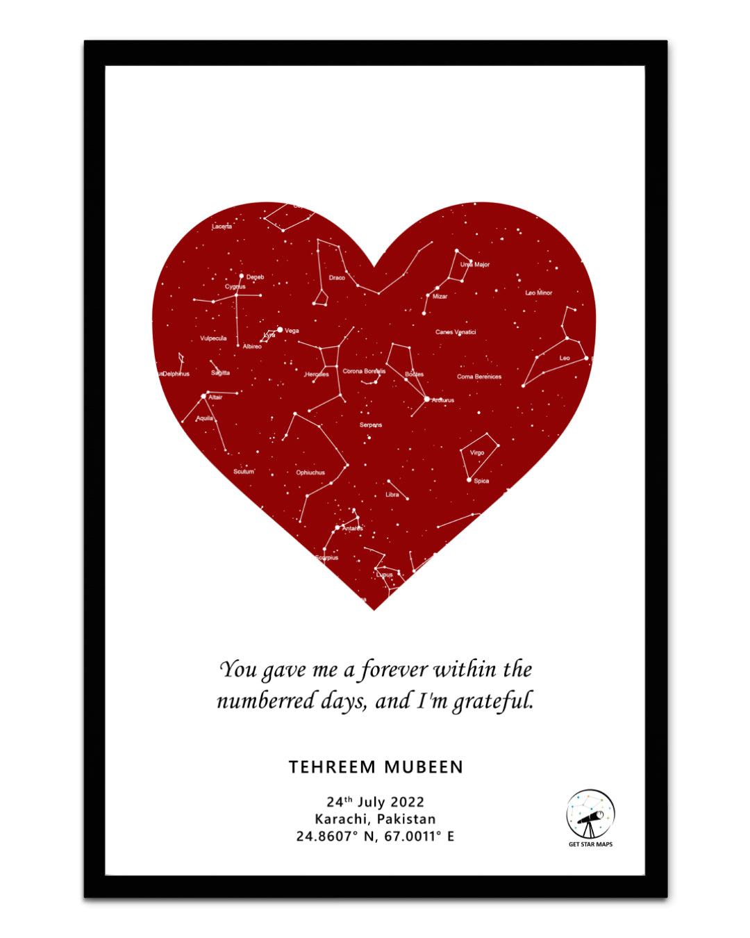 Heart in Red Star Map