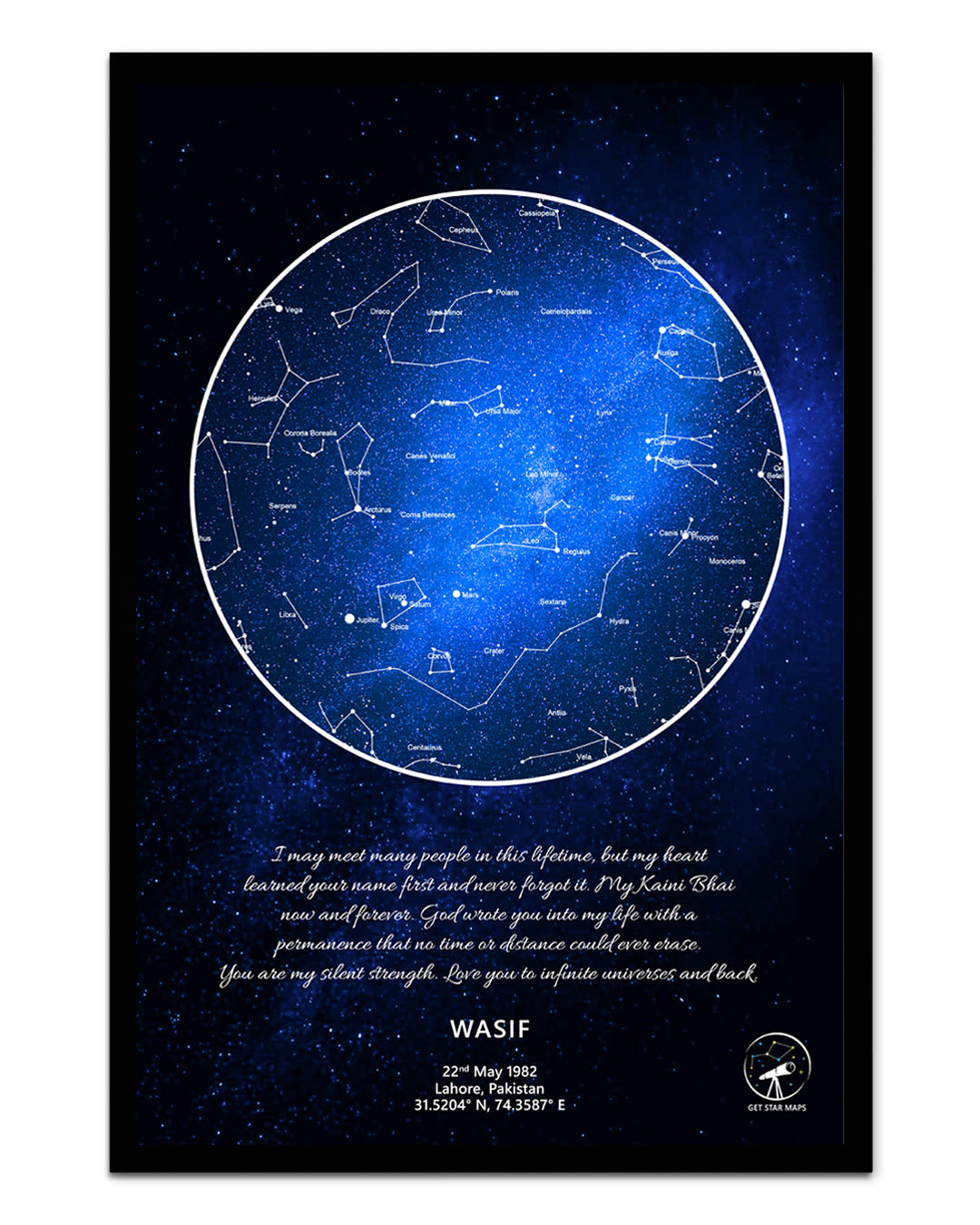 Sombrero Galaxy Star Map