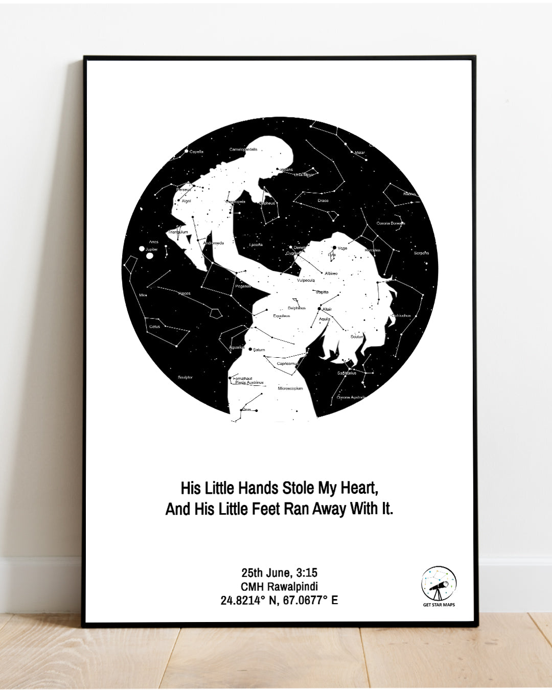 Mother & Baby Silhouette Star Map