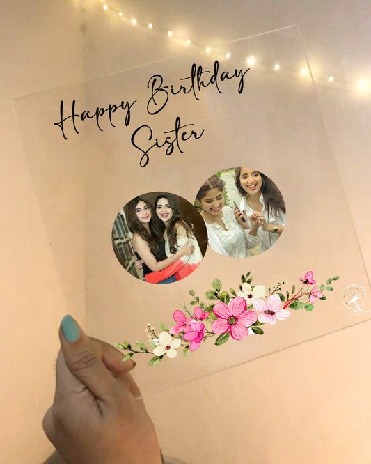 Personalized Acrylic Plaque – Happy Birthday Sister Design