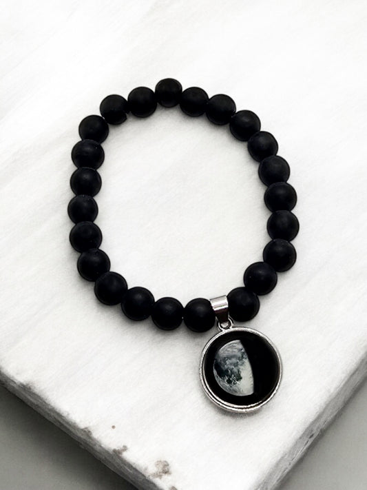 Waning Quarter - Black - Moon Glow Bracelet