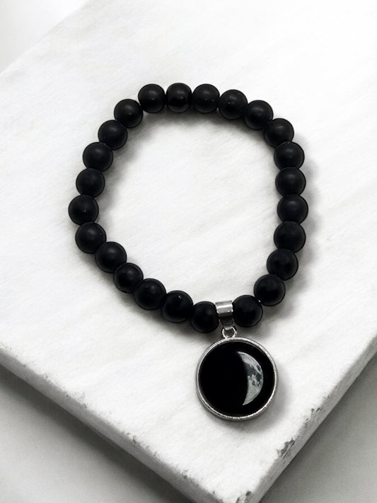 Waxing Crescent - Black - Moon Glow Bracelet