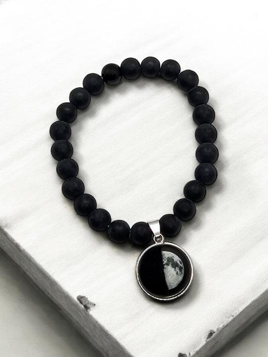 Waxing Quarter - Black - Moon Glow Bracelet